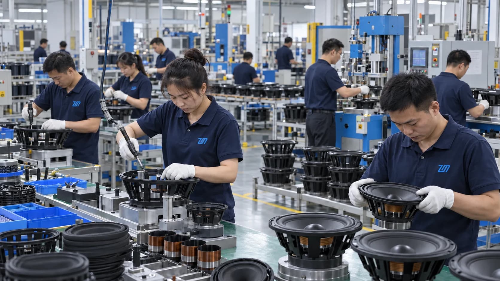 ZEMING production team manufacturing car audio products