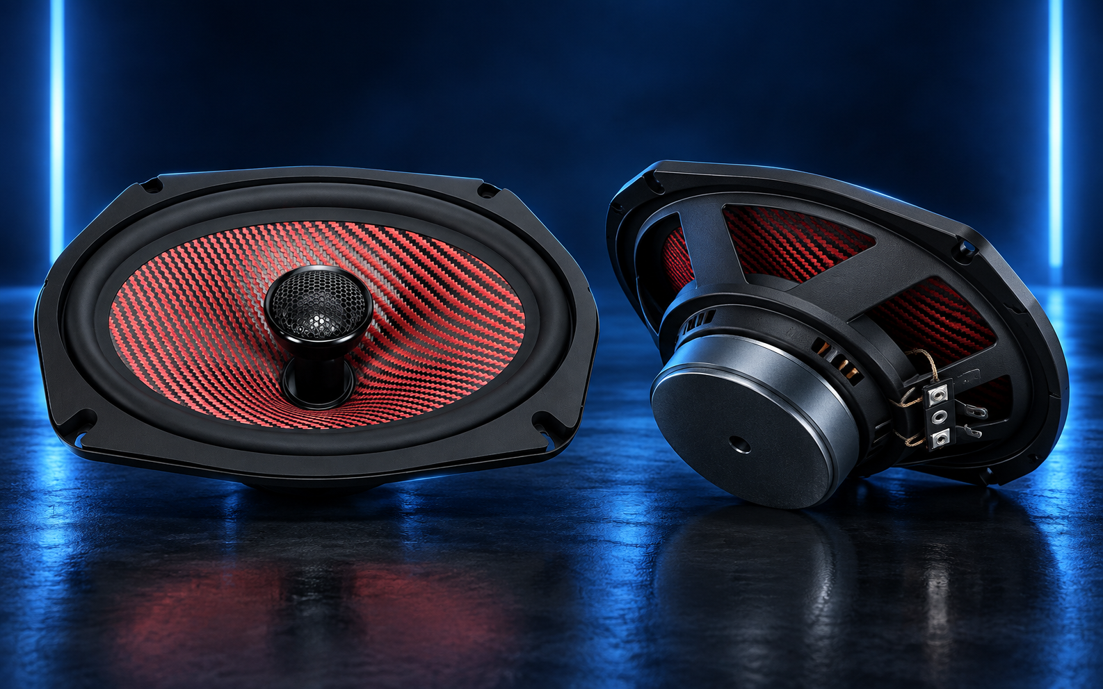 ZM-C69CR real coaxial speaker, front and rear product views