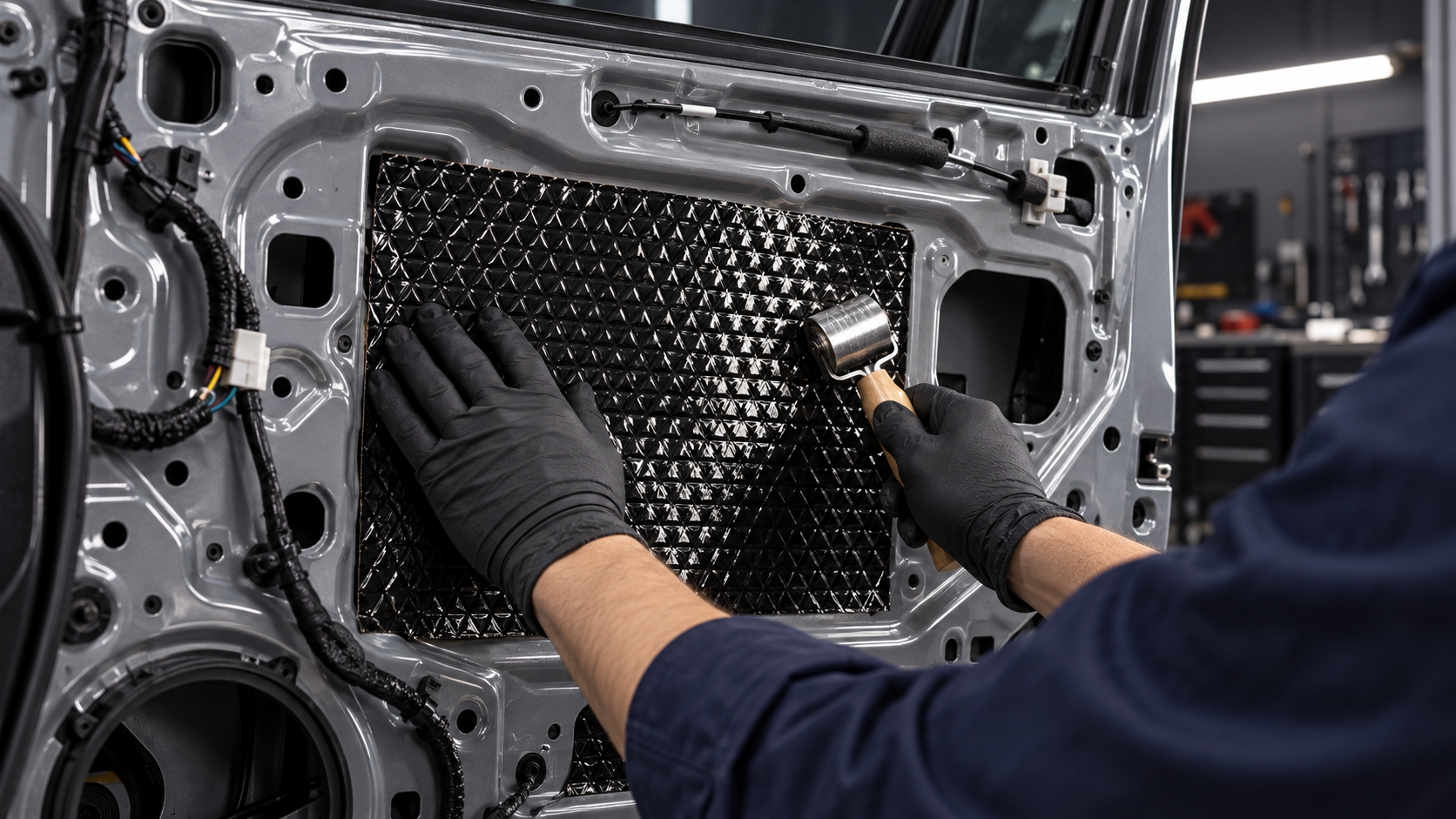 Door sound deadening installation
