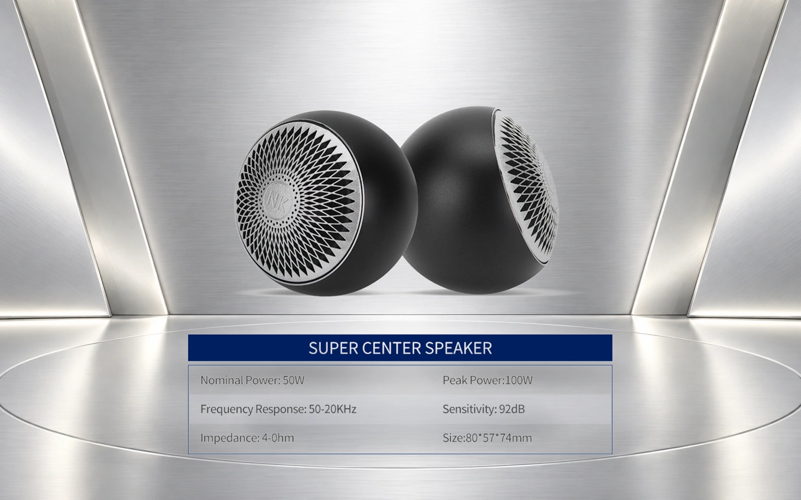 ZM-CF35-P-AL original dual-speaker product view on a bright platinum studio display field